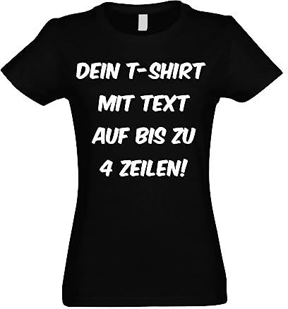 Kiwistar T-Shirt Damen schwarz - S - Aufdruck individuell - mit Wunschtext - Spruch - Druck personalisiert - Geschenk für Freizeit Sport - selber gestalten