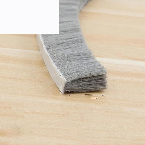 ZFISH 10 m Bürstenstreifen, selbstklebend, für Tür, Fenster, Wetterschutz, Schiebetür, Schranktür, Schalldämmung, Staubdichtungsstreifen, 9 x 23 cm, grau, 5 m