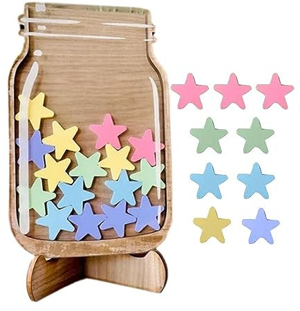 Dubbulon Belohnungsglas Mit Sternen - Magnetisches Super-Stern Belohnungsglas | Routine-Trainingsgeschenke,Kinder-Belohnungstafe | Motivierendes Belohnungsglas | Sterne Anreizglas Aus Für Heimschüler