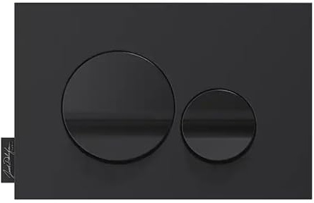 Jacob Delafon - Plaque de Commande WC Suspendu - Compatible bâtis-support Touches Rondes - Plaque Noir Mat, Touches Noir brillant - E20859-7-BMT | Compatible bâti-support Jacob Delafon. Installation ou rénovation