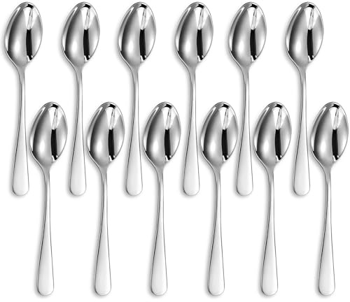 KEAWELL Premium Louise Demitasse Espresso Spoons, 18/10 Stainless Steel Mini Coffee Spoons, Dishwasher Safe (5.6 inches, 12)