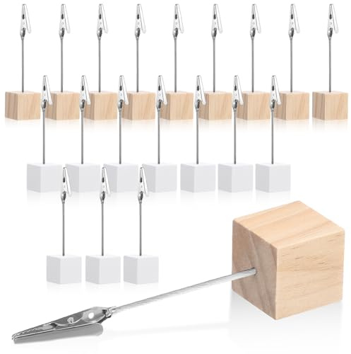 20stücke Teiliges Holz Kartenhalter Mit Clips Vertikale Tischkartenständer Für Fotos Notizen Und Menüs Praktisch Für Zuhause Büro Hotel Und Partys