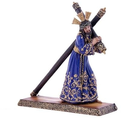 DRW Figura Jesus del Gran Poder de Resina Pintado a Mano de 15 cm