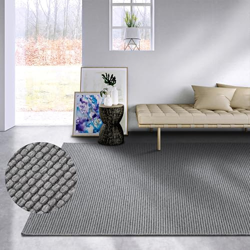 Villeroy & Boch Wollteppich Charles - Natur Wohnzimmerteppich - Schurwolle & Natürlich - Boho Skandi Teppich Wolle für Wohnzimmer, Schlafzimmer, Esszimmer, Flur –Natur Beige Grau, 200x290cm