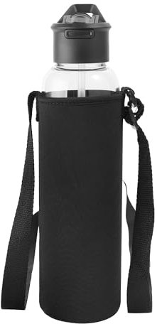 Gulujoy Borraccia in Vetro 1 Litro con Cannuccia Motivazionale Bottiglia d'Acqua 1L per Palestra Trekking