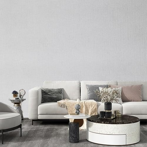 Camiraft Plain Grey Wallpaper Linen Plain Gray Thick Textured Wallpaper Minimalist for Boys Bedroom Living Room TV Background Dining Room Hallway and Stairs