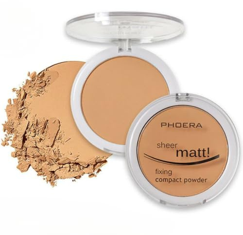 Noble Gifts - Compact Fixing Powder, Sheer Matt Setting Powder with Vitamin E, Long Lasting Pressed Make Up Foundation (205 - Golden Beige)