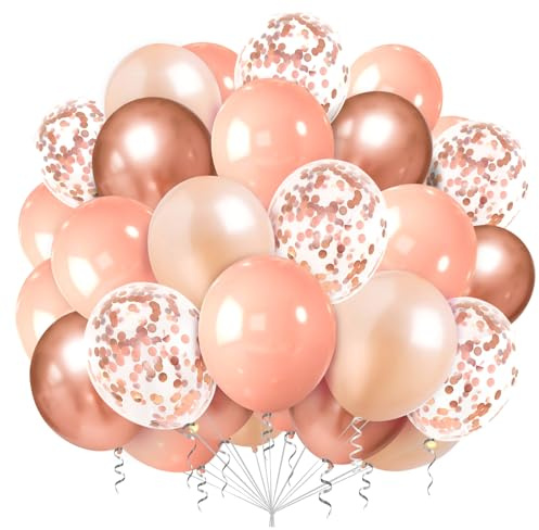 Luftballons Rosegold,100 Stück Latex Roségold Ballons,12 Zoll Luftballon Geburtstag,Helium Ballons Rosegold mit MäDchen Geburtstag,Hochzeit,JubiläUm,Neujahr,Abschluss Party Dekoration