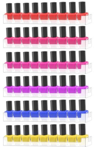 Nagellack Wandregal, 6 Stück Nagellackflaschen Organizer Wand, Nail Polish Aufbewahrungsbox, Wandmontage Nagellack Display Ständer für Badezimmer Schlafzimmer Studios, Acryl, Transparent