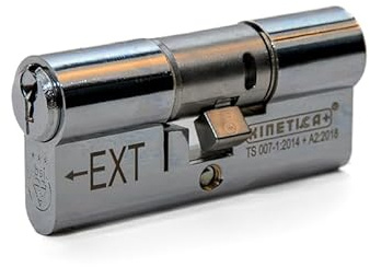 UAP Kinetica+ K4 3* Kitemarked Double Key Euro Cylinder Door Lock - Unparalleled Home Security & Safety - with Bio Key, 6-Pin, Anti-Bump, Anti-Drill (100mm 40EX-10-50 (45EX/55) (Polished Chrome)