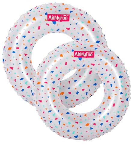 Aufblasbare Schwimmreifen, Sternenklarer Himmel Regenbogen Pailletten Schwimmenring, Schwimming für Erwachsene und Kinder, Aufblasbare Schwimmringe Bunt, Sommer Wasser Schwimmreifen