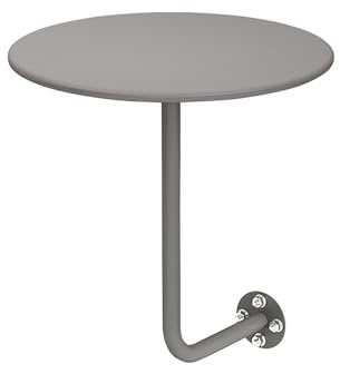 ZENSTYW Runt bord för väggmontering, järnbord för väggmontering, bistrobord, cocktailbord, kaffematbord för hem, kök, terrass, café, bistro, platsbesparande (grå)