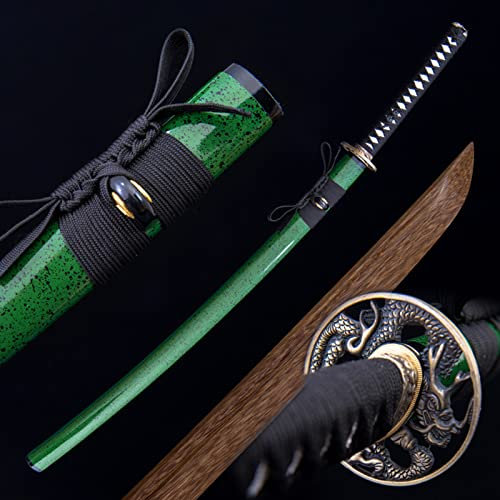 HJHUUA [Arte en Madera] Espada samurái de Palisandro Natural,bokken Artesanal,Katana Japonesa de Madera para Entrenamiento de Kendo,Cosplay,Fiestas,Accesorios,Regalos y Colecciones - 103 cm
