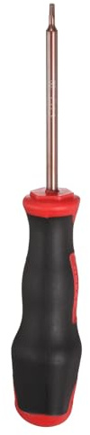 QUARKZMAN 2.3mm Triángulo Destornillador Magnético，180mm Acero Aleado S2 Tratado Térmicamente con 102mm Mango Ergonómico para Reparaciones Bricolaje DIY Construcción, Rojo Negro