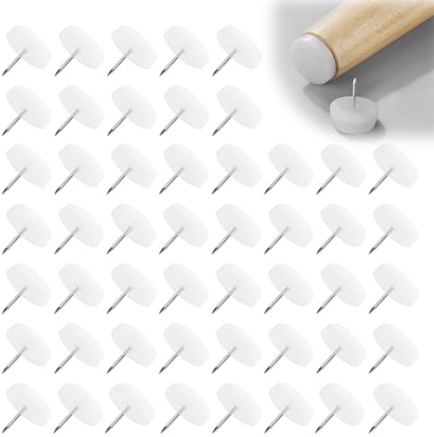 50 PCS Clavos de Almohadilla de Mueble 20mm, Almohadillas Protectores de Plástico ABS 20mm, Antideslizantes y Resistentes, Protección de Suelos, Reducción de Ruido, Laminado y Azulejos