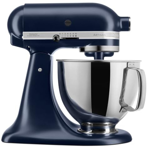 KitchenAid Artisan Küchenmaschine 4,7L Ink Blue | Knetet Brotteig, rührt Kuchen und schlägt Sahne; ikonisches Design mit langlebigem Zinkdruckguss-Gehäuse für Generationen