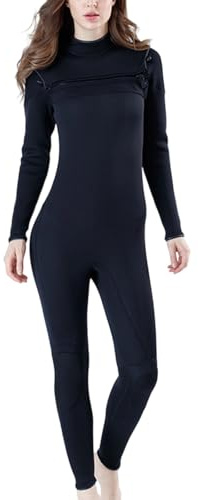 Muta in neoprene da 3 mm con cerniera frontale, per immersioni e surf, per uomini e donne, taglia M, colore: nero