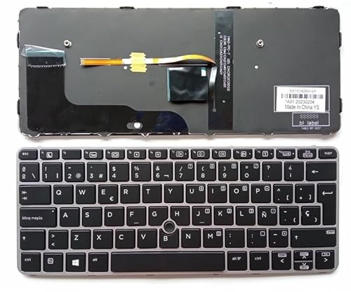 ZGGOZDH US/SP/RU/JP Laptop-Ersatztastatur für HP für EliteBook 828 G3/828 G4/725 G3/725 G4/820 G3/820 G4 Hintergrundbeleuchtung(SP Backlit)