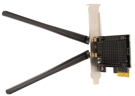 KUIDAMOS Scheda Wifi PCIE Tri Band 5400Mbps MU MIMO Scheda Wifi 6E a Bassa Latenza per Interfaccia PCIE X4 X8 X16, Prestazioni Stabili, per 10/11 a 64 Bit