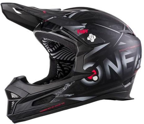 O'NEAL | Mountainbike-Helm | MTB Downhill | Nach Robustes ABS, Ventilationsöffnungen für Luftstrom & Kühlung, ABS Außenschale | Fury Helmet SYNTHY | Erwachsene | Schwarz | Größe L