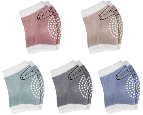 HONGXIN-SHOP Baby Krabbeln mit Gummipunkte Anti-rutsch für Baby Krabbelschoner Krabbelhilfe Knieschützer 0-24 Monate 5 Paar