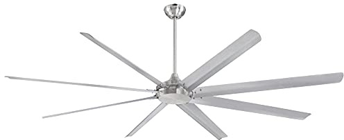 Westinghouse 7224900 100-Inch Industrial Ceiling Fan, HVLS Indoor/Outdoor Large Commercial Ceiling Fan with Remote, High Airflow DC Motor for Warehouses, Garages, Large Rooms, Brushed Nickel Finish