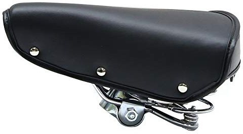 TentHome Sella Bici Comoda Vintage con Ammortizzatore a Molla, Sellino Bici Morbido per Uomo Donna, Sella per Bici da città, Sellini per City Bike, 25 x 19cm, Nero