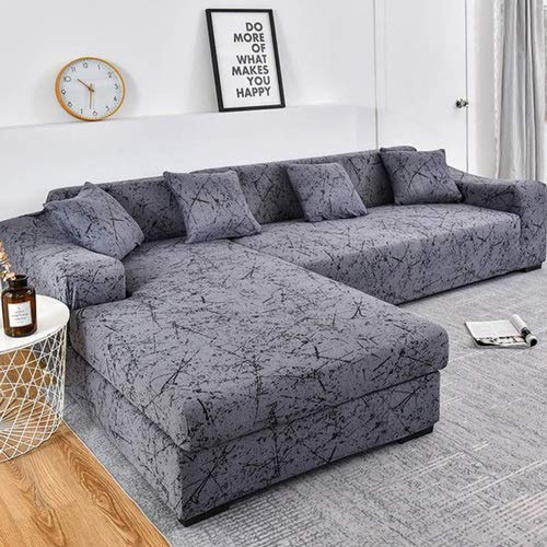 Couchbezug L Form 1/2/3/4 Sitzer,（L-förmiges Ecksofa Sofabezug sollte Zwei kaufen）L-förmiges Ecksofa mit elastischem elastische Stretch Sofa Überwürfe ( Color : A , Size : 3-Sitzer (190-230 cm) )