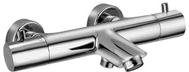 Paffoni Light LIQ022CR Thermostatic Bath Shower Mixer with Diverter, Wall Mounted, Chrome, Without Shower Set