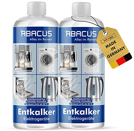 ABACUS® Entkalker, Geräteentkalker, Universal-Entkalker, Schnell-Entkalker, Entkalker Kaffeevollautomat, Entkalker Kaffeemaschine, Kalkentferner, Kalklöser, Entkalker-Konzentrat – Entkalker 2x 500 ml