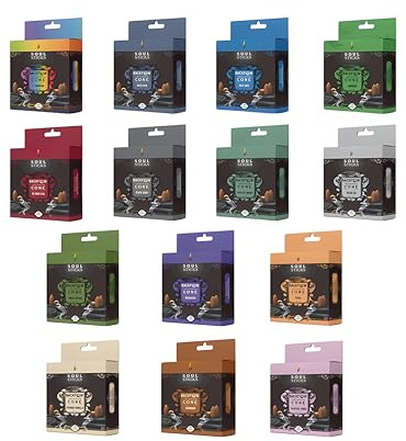 Soul Sticks Backflow Incense Cones Variety Mega Pack for Backflow Burners | Set of Natural Scented Backflow Cones (14 Pack)
