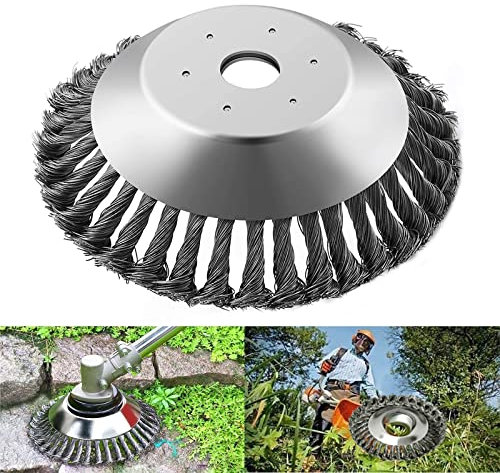 KAYBTNT Wildkrautbürste für Freischneider | Unkrautbürste für Stihl Motorsense | Profi Trimmer Drahtbürste Freischneider mit 25,4 mm Bohrung | Effektive Moosentfernung | Rasentrimmer Zubehör,20cm/8in