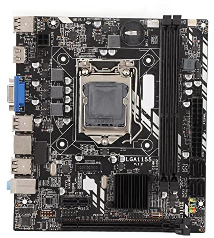 Computer Motherboard, 1155 Pin Dual Channel DDR3 Memory Gaming Motherboard, for Quad Core I3 I5 I7 Office 100M Network Card Desktop Mainboard