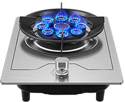 Fornello A Gas Da Incasso 30 Cm, Fornello A Gas A Bruciatore Singolo NG/GPL Stufa A Gas Convertibile Argento Vetro Temperato Accensione Automatica A Impulsi Cucina Domestica ( Color : A , Size : LPG )
