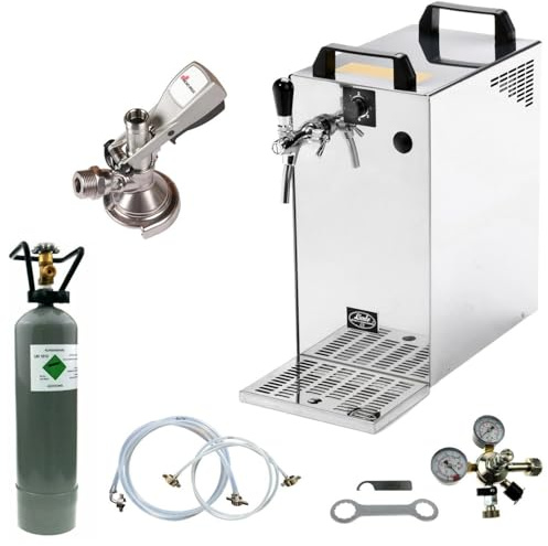 Bierkühler BieTal® Bierzapfanlage 60 Liter 1-leitig KOMPLETTSET - KEG Flach - CO2 2 Kg