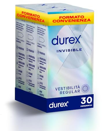 Durex Invisible, Preservativi Ultra Sottili, 30 Profilattici