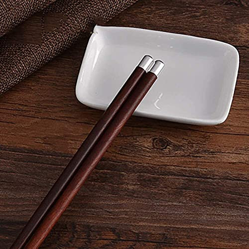 MIlAodE Palillos Reutilizables Aptos para lavavajillas Chopst Chino Cubiertos asiáticos Palillos de Madera con Asas y Soportes de Plata de Ley Personalizados | Uso Personal o Regalo para b