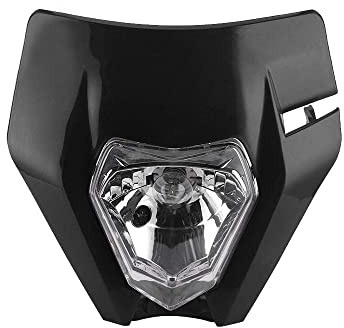 Riloer 12 V 35 W H4 phares avant universels pour la plupart des motos Enduro Superbike Dirt Bike, lampe de remplacement de phare avant étanche pour la journée, Noir/Blanc/Orange