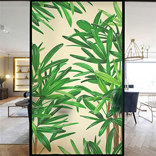 Autocollant de Verre de fenêtre 3D,Film electrostatique vitre Anti Regard,Convient pour la Famille,60x200cm Le Bureau, la Chambre pour Enfants, la Salle de bainPlantes Tropicales