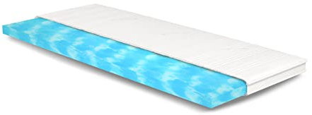 Meisterschlaf Split Gelschaum Topper 220x200 cm – Höhe 7cm – Gelax RG 50 – Oeko-TEX® Standard 100 – Tencel™ Lyocell 3D Doppeltuch-Bezug waschbar – für weicheres Liegegefühl – Made in Germany