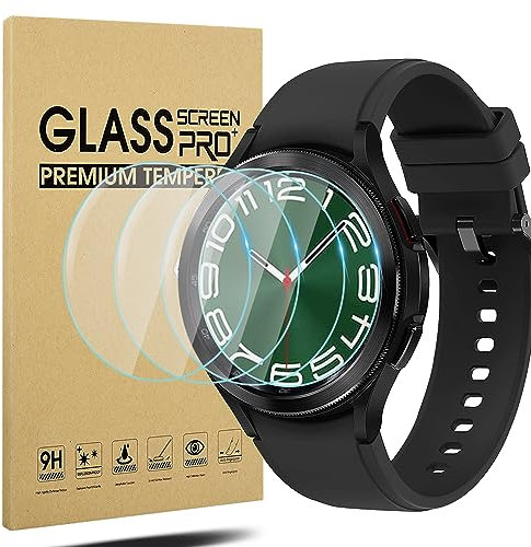 Diruite 4-Stück Schutzfolie für Samsung Galaxy Watch 6 Classic 43mm Displayschutz,Kratzfest HD Gehärtetes Glas Displayschutzfolie Screen Protector,Transparent,43mm