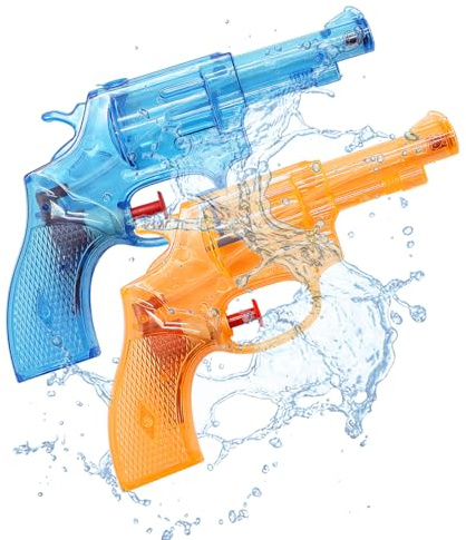 Aleker 2 Pack Water Pistols for Kids Adults, Small Water Guns Toys, Party Bag Filler for Boys Girls, Portable Pistol Guns for Summer Beach Outdoor Garden Swimming Pool Water Fighting