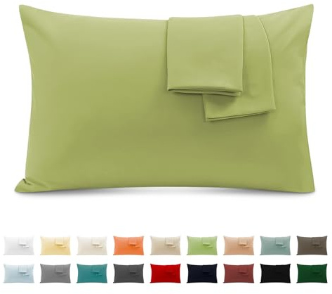 2er Set Kissenbezug 100% Baumwolle 50x70 cm 2 PCS, Superweicher Premium Jersey Kopfkissenbezug, Kissenhülle Hellgrün