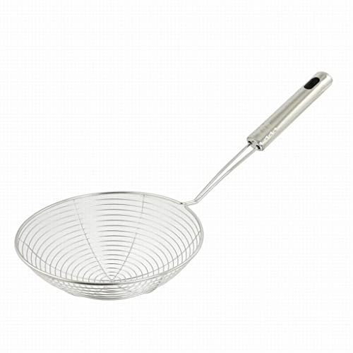 Passoire en acier inoxydable, louche à mailles, tamis à filet frit, cuillère à aliments, tamis à écumoire, passoire ovale (couleur : comme indiqué, taille : taille unique) (comme indiqué, taille uni
