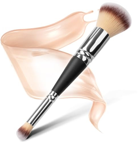 AFCJLTO Set de 1 pinceau de maquillage pour fond de teint et correcteur avec fibres synthétiques souples pour estomper crèmes liquides, poudres et effet polissage