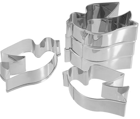 PHENOFICE 5 Stück Ausstechförmchen Taubenform Edelstahl Backform Fondant Kekse Pfannkuchen Bastelset