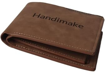 Handimake Portafoglio personalizzato, portafoglio personalizzato per uomo portafoglio con incisione personalizzata, portafoglio da uomo con monogramma personalizzato per fidanzato, festa del papà