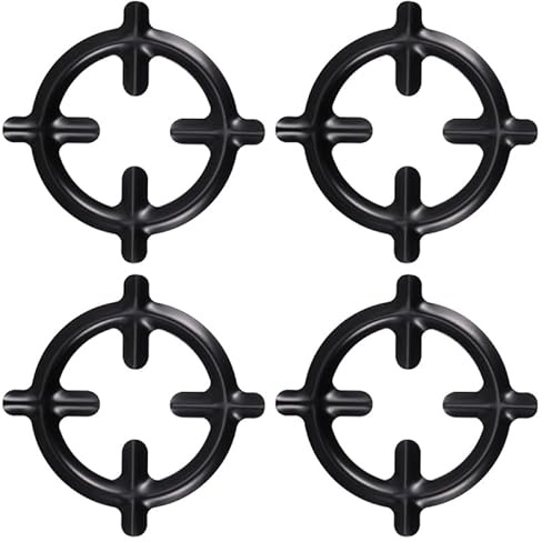 Angoily 4 Stück Herd Gasherd Platte Wok Stützringe Herd Brenner Ring Herd Ring Reduzierer Kaffeekanne Herd Wok Rack für Gasherd Gasherd Gasbrenner Ring Reduzierstück Gas Reduzierstück Eisen Schwarz
