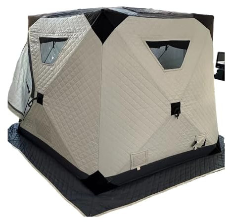 Campingzelt 5-Personen-Graphen-Sechskantzelt für Eisfischen im Freien und Sauna, schnelles Öffnen, Kälteschutz und Wärmeerhaltung für Camping Tunnelzelte