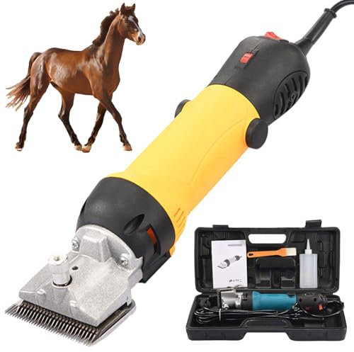Tondeuses électriques pour Chevaux, cisailles équines électriques 690 W avec réglage à 6 Vitesses, Tension de Lame réglable, Tondeuse équine 2800 TR/Min pour Poils d'animaux et de bétail Yellow